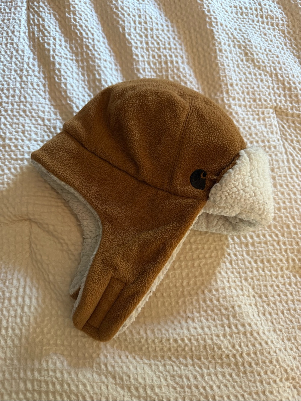 Carhartt Infant Fleece Trapper Hat with Cream Sherpa Lining